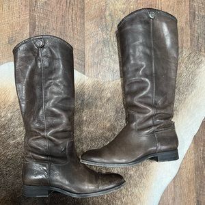 Frye Melissa Button 2 Gray Leather boots 7.5